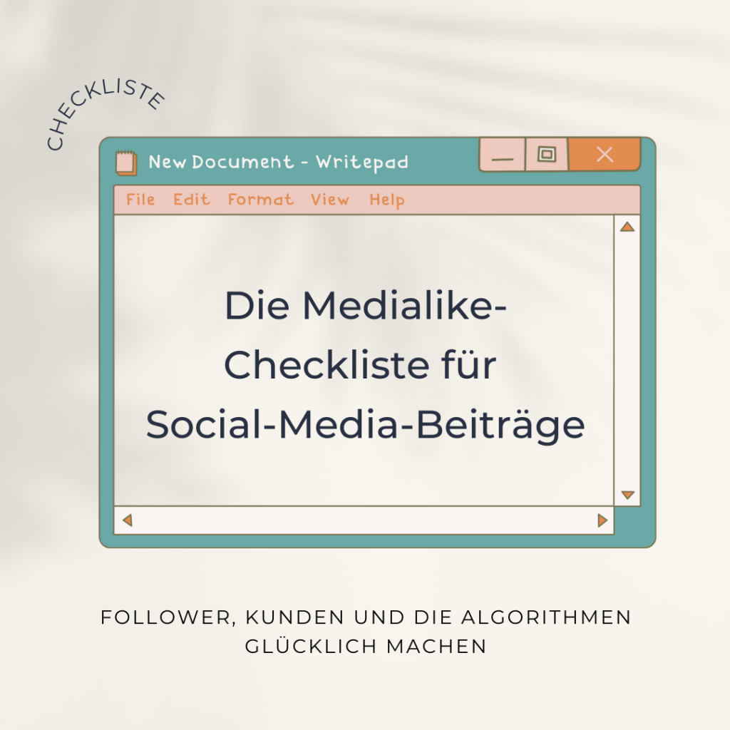 Die Medialike-Checkliste für Social-Media-Beiträge 