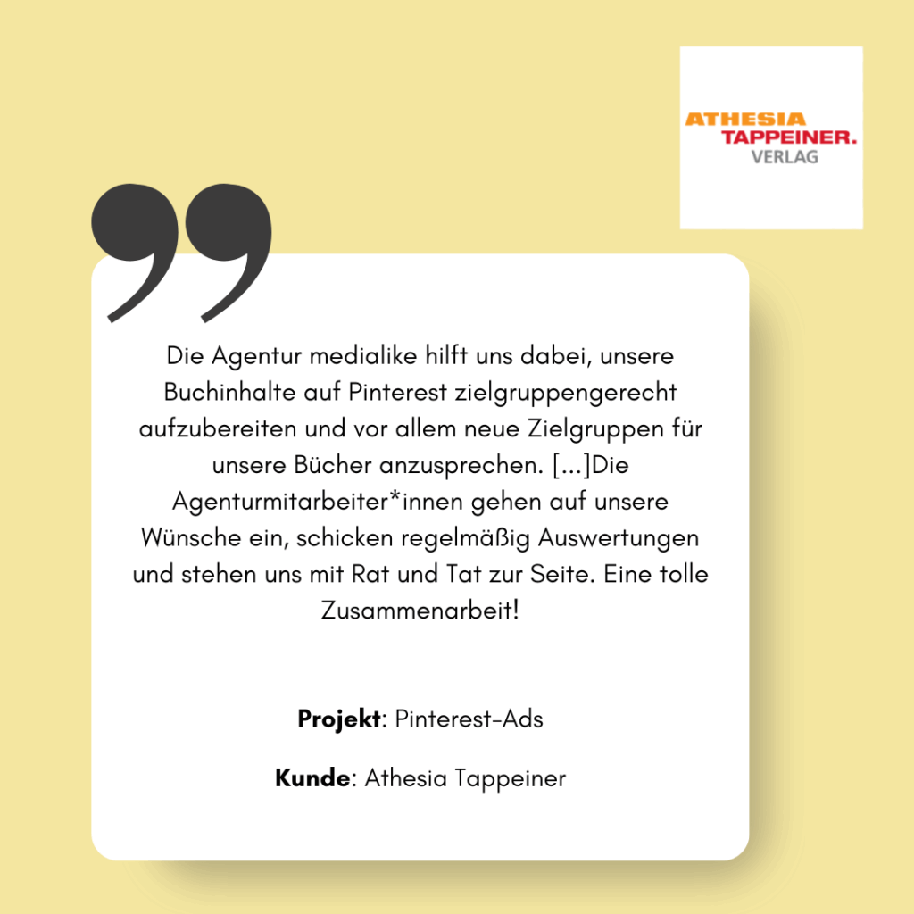 Referenzprojekt Athesia Tappeiner, Pinterest-Ads
