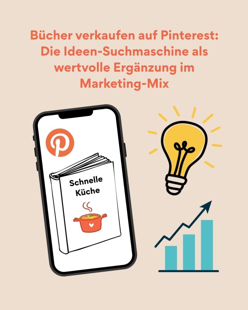 Bücher verkaufen auf Pinterest - Handy Mockup mit Pinterest-Anzeige für ein Kochbuch