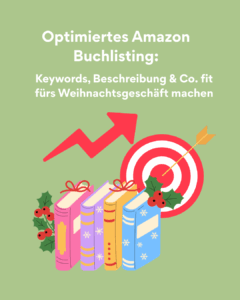 Amazon Listing für Bücher optimieren - Symbolbild mit Buchreihe im Weihnachts-Look