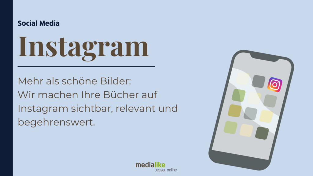 Grafik zum Thema Instagram für Verlage und Autoren