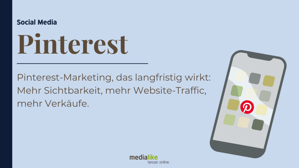 Grafik zum Thema Pinterest-Marketing für mehr Sichtbarkeit, Website-Traffic und Verkäufe im Buchmarketing