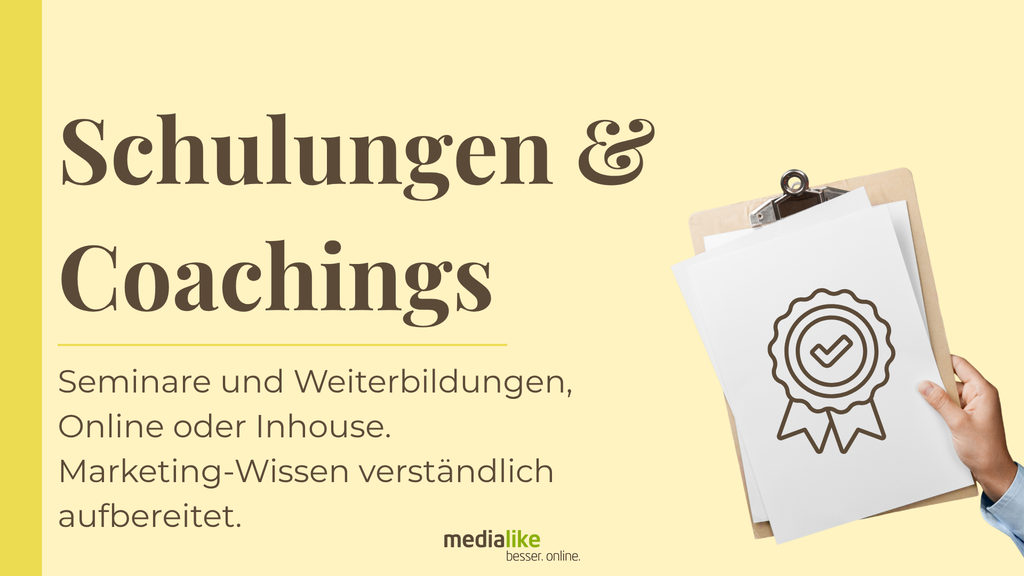Seminare und Weiterbildungen, Online oder Inhouse. 
Marketing-Wissen verständlich aufbereitet.